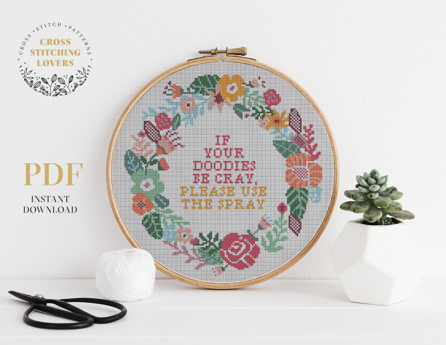 If your doodies be cray - Cross stitch pattern