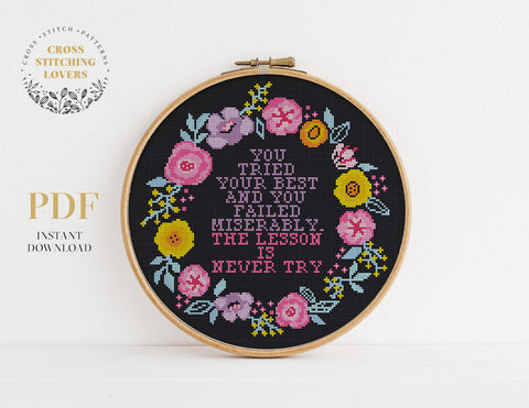 Snarky and funny - Cross stitch pattern