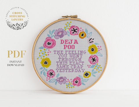 DEJA POO - Cross stitch pattern