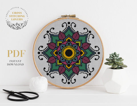 Flower Mandala - Cross stitch pattern