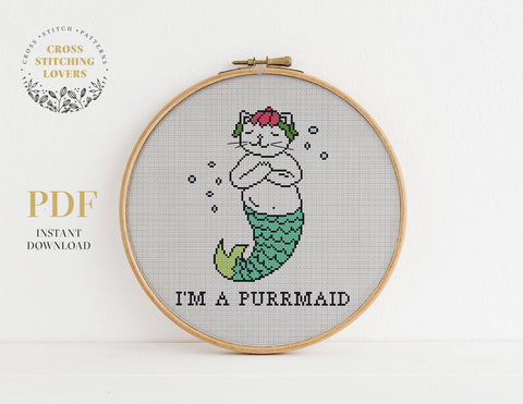 Purrmaid - Cross stitch pattern
