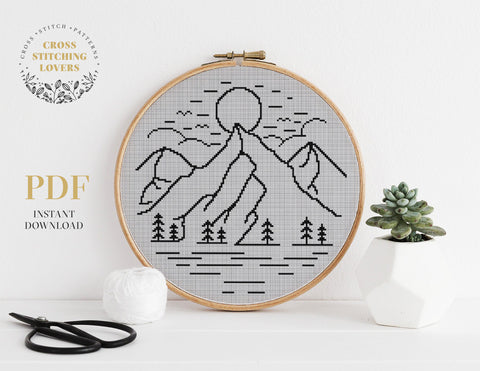 Mountain theme - Cross stitch pattern