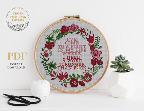 Word Stronger - Cross stitch pattern