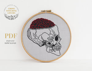 Human skull - Cross stitch pattern