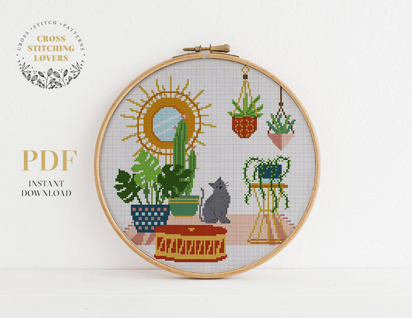 House plants - Cross stitch pattern