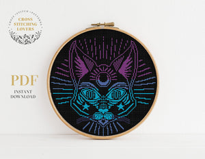 Mystic cat - Cross stitch pattern