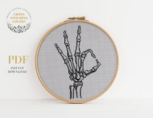 Skeleton hand - Cross stitch pattern