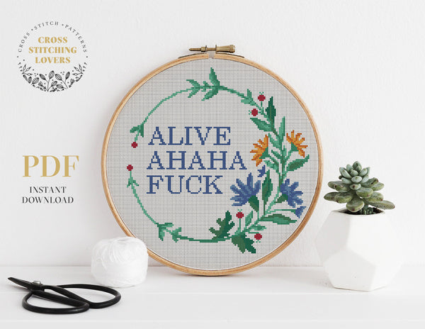 ALIVE AHAHA - Cross stitch pattern