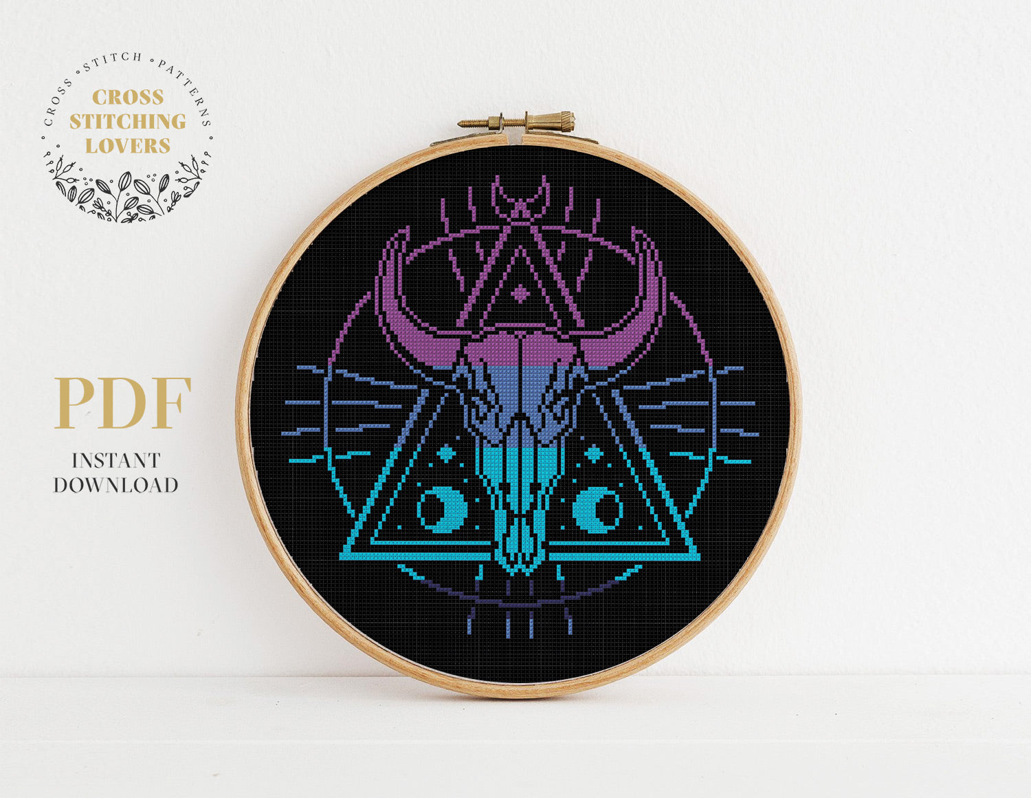 Mystical Skull - Cross stitch pattern
