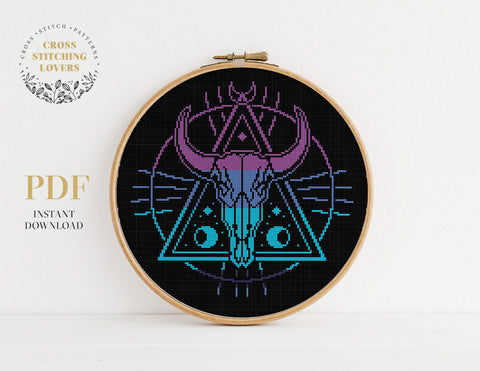 Mystical Skull - Cross stitch pattern