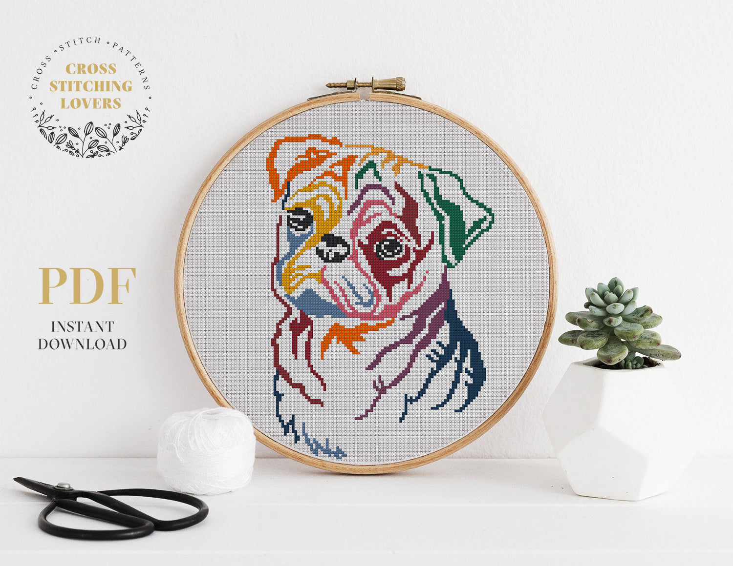 Pug - Cross stitch pattern