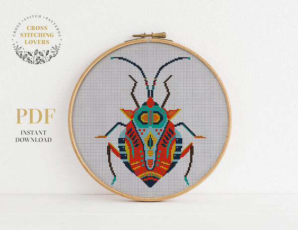 Colorful insect - Cross stitch pattern