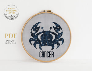 Cancer zodiac sign - Cross stitch pattern