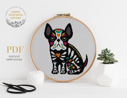Dog skeleton - Cross stitch pattern