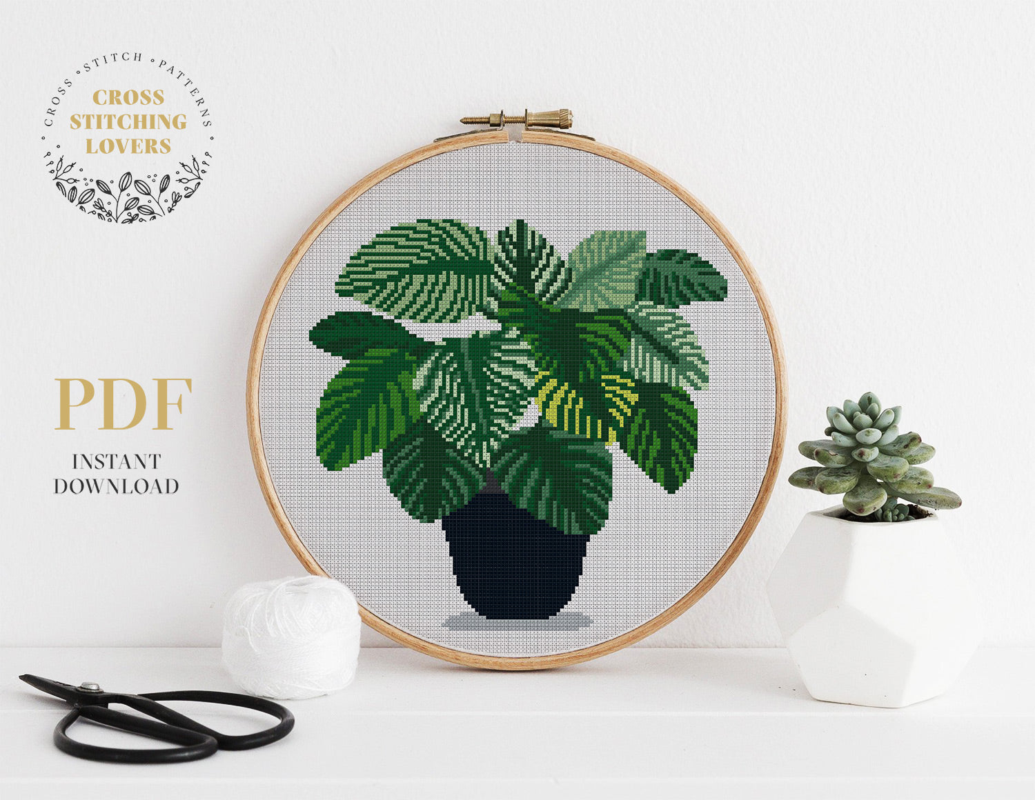 Green plant - Cross stitch pattern