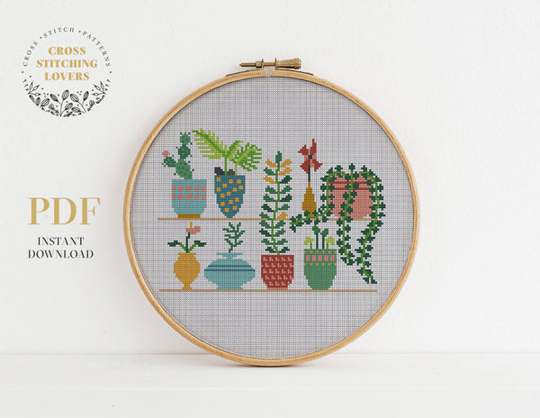 House plants - Cross stitch pattern