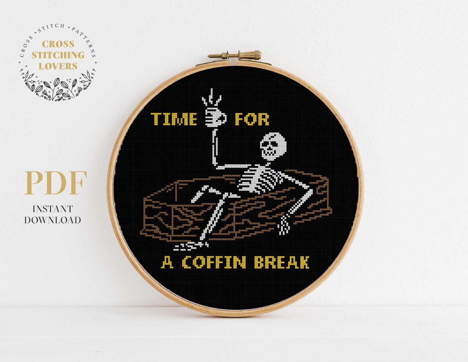 TIME FOR A COFFIN BREAK - Cross stitch pattern