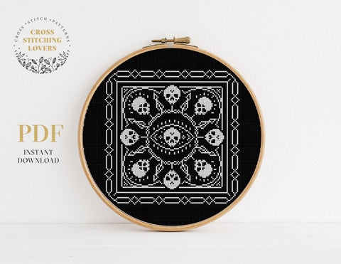 Gothic skull - Cross stitch pattern