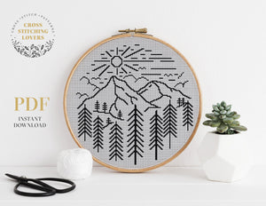 Mountain landscape - Cross stitch pattern