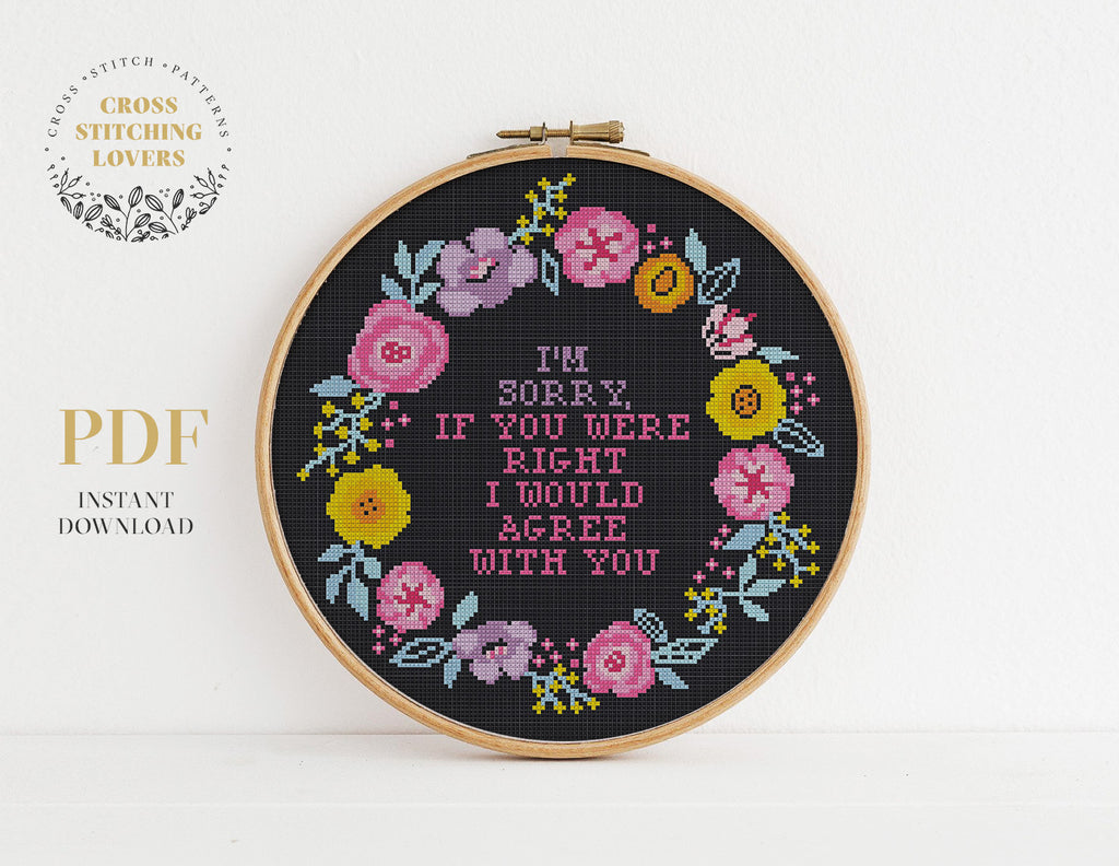 Sorry Pattern I'M SORRY - Cross stitch pattern – Cross Stitching Lovers