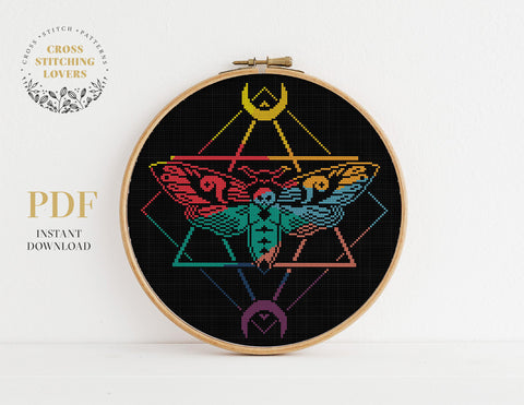 Goth Moth - Cross stitch pattern