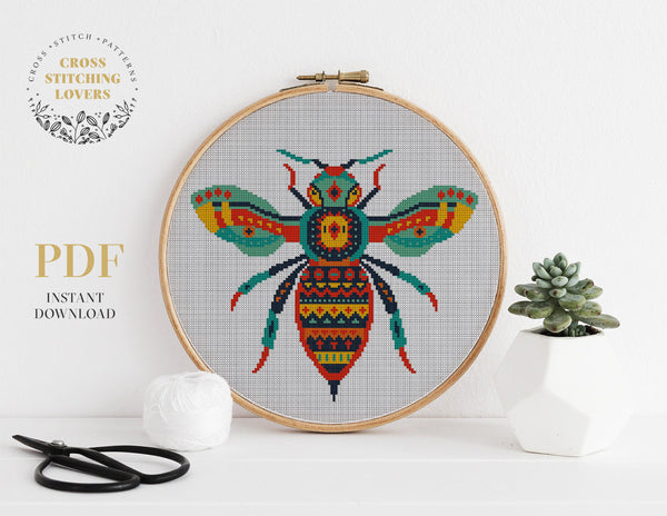 Bee - Cross stitch pattern
