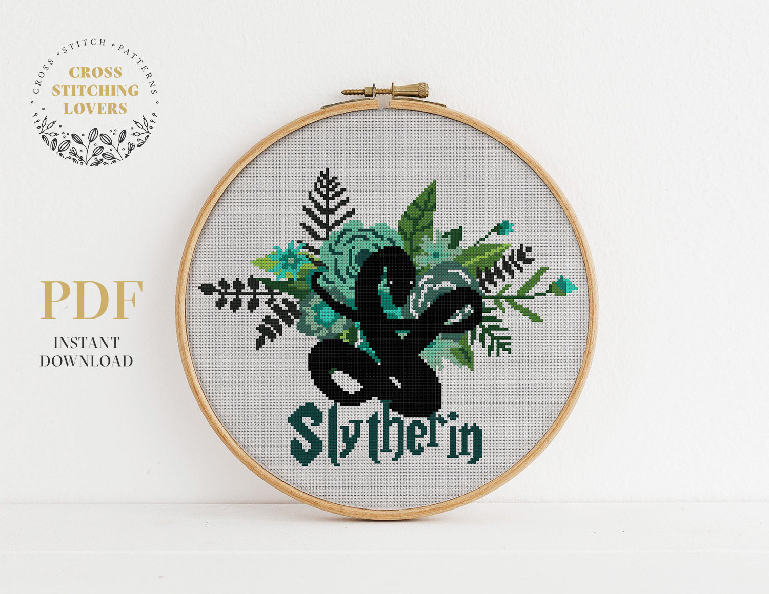 Slytherin, Harry Potter - Cross stitch pattern – Cross Stitching Lovers