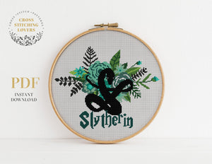 Slytherin, Harry Potter - Cross stitch pattern