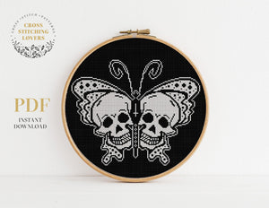 Skull Butterfly - Cross stitch pattern