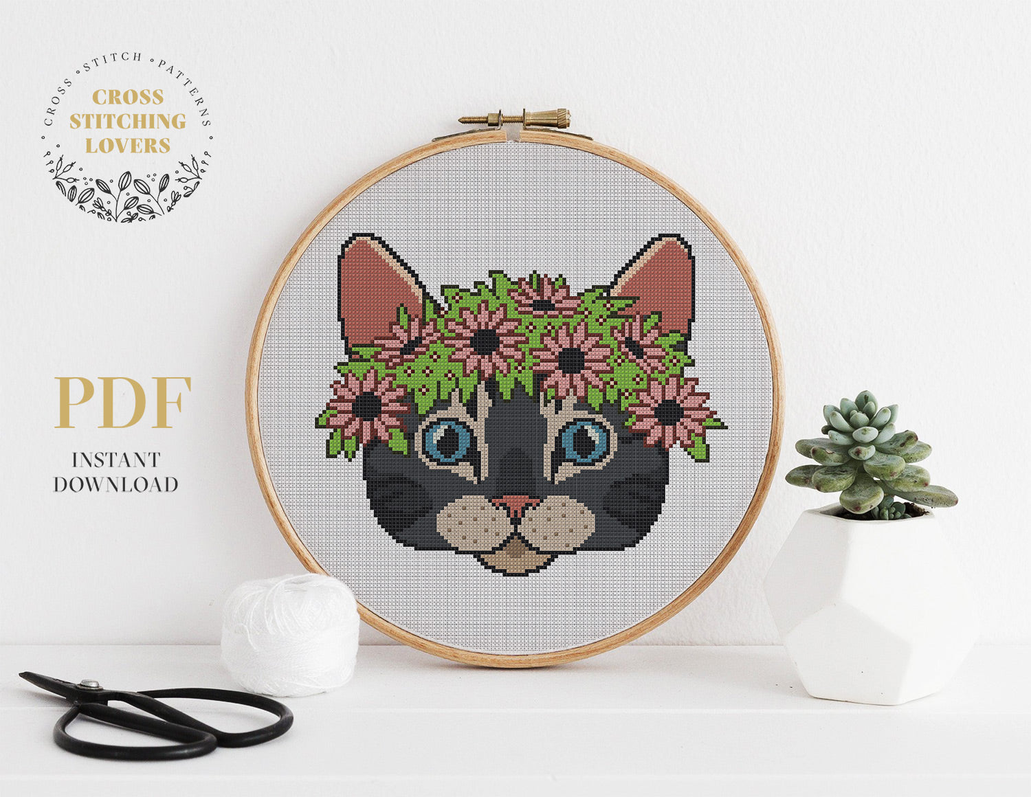 Cute cat- Cross stitch pattern