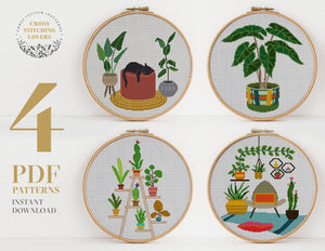 Home plants bundle - Cross stitch pattern