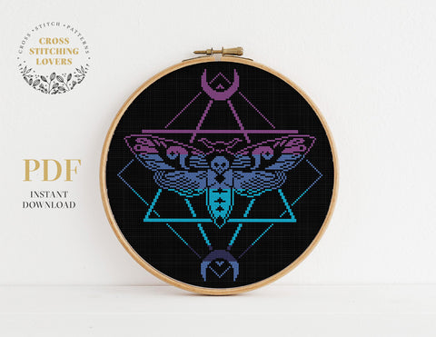 Mystic Moth - Cross stitch pattern