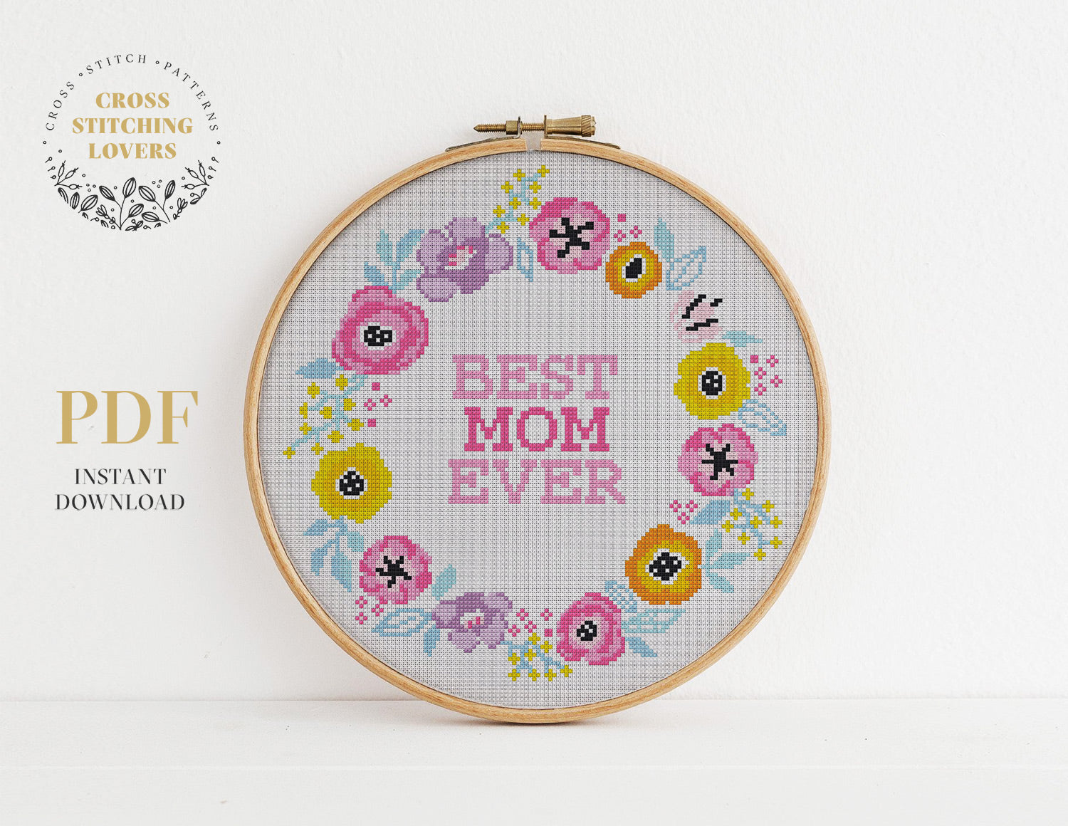 Best Mom Ever - Cross stitch pattern