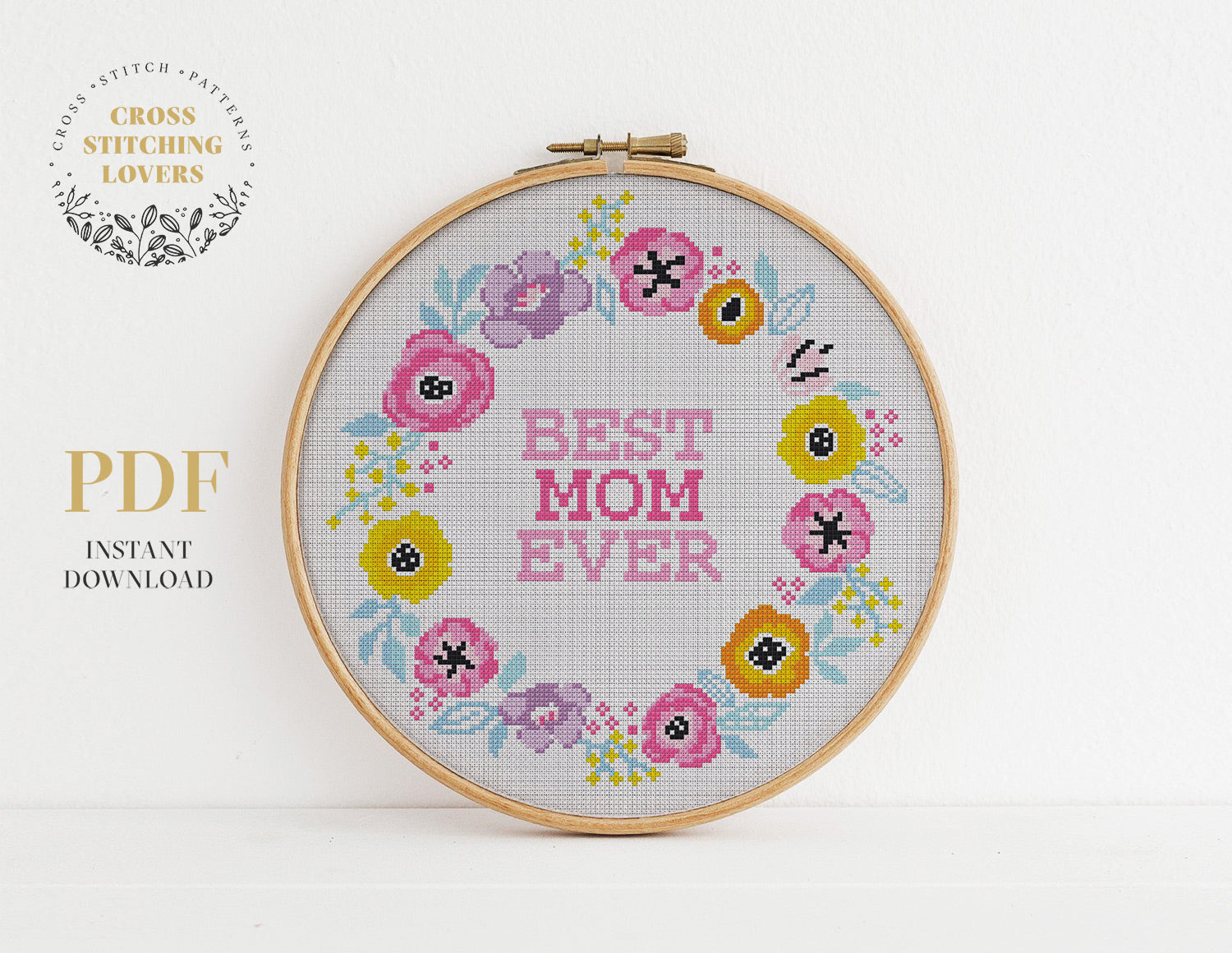 Best Mom Ever - Cross stitch pattern
