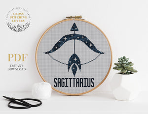 Sagittarius zodiac sign - Cross stitch pattern