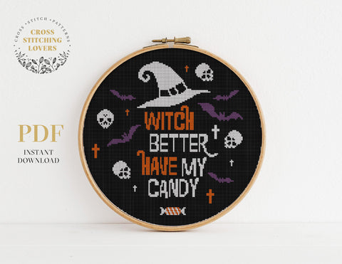 Candy Halloween - Cross stitch pattern