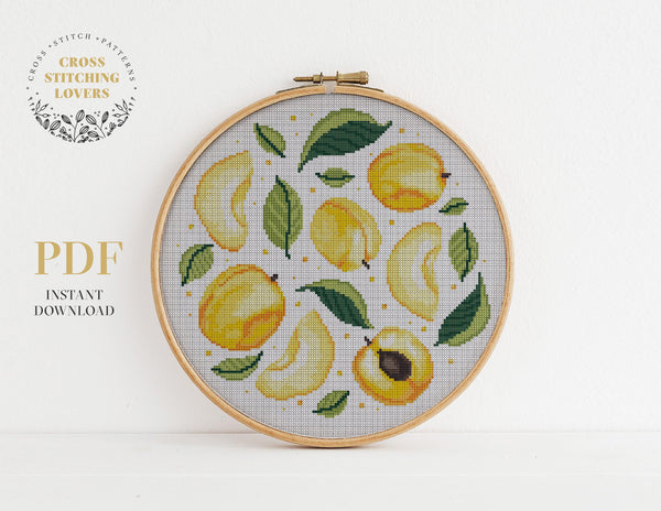 Peach fruit - Cross stitch pattern