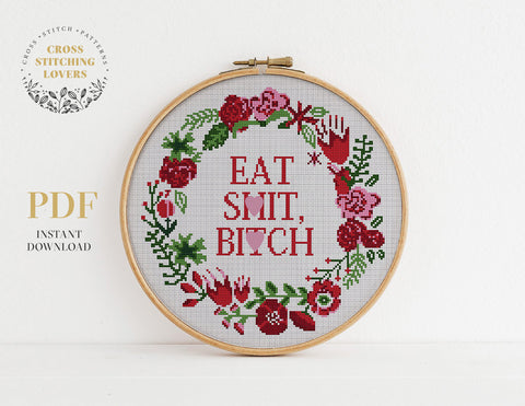 Eat - Cross stitch pattern