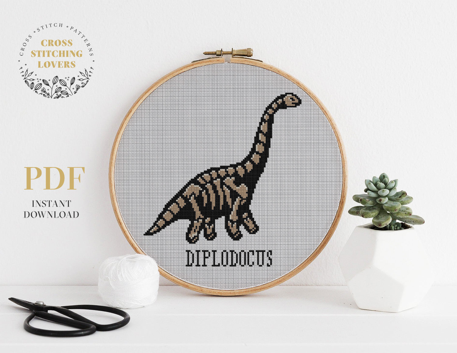 Funny dinosaur - Cross stitch pattern