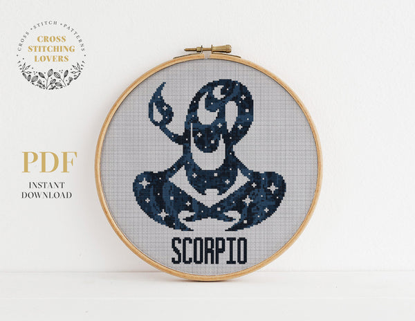 Scorpio zodiac sign - Cross stitch pattern