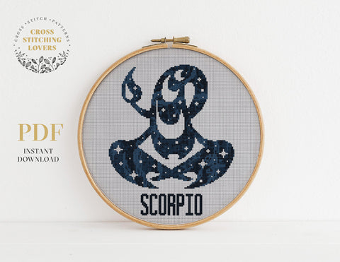 Scorpio zodiac sign - Cross stitch pattern