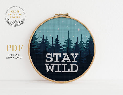 Stay Wild - Cross stitch pattern