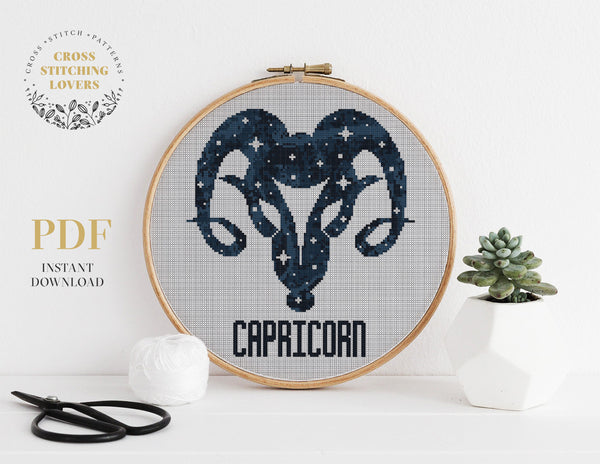 Capricorn zodiac sign - Cross stitch pattern