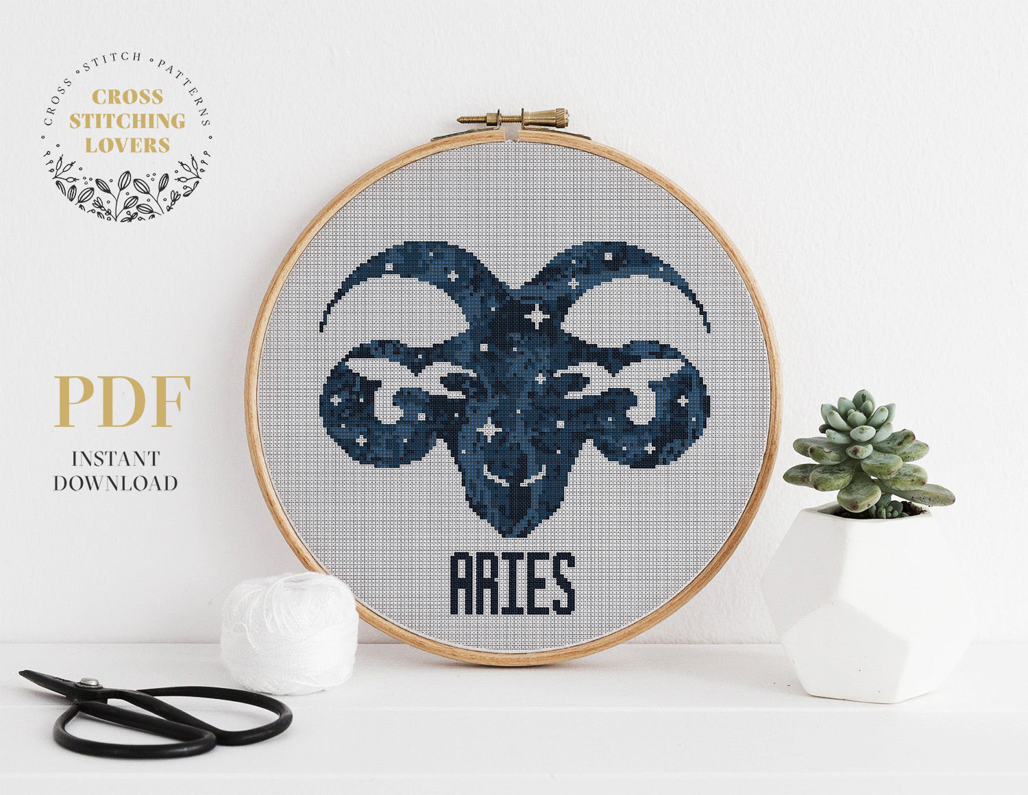 Aries zodiac sign - Cross stitch pattern