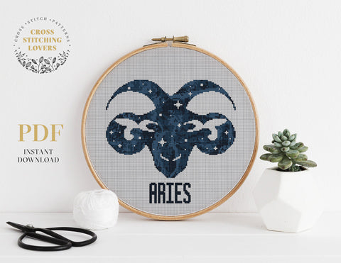 Aries zodiac sign - Cross stitch pattern