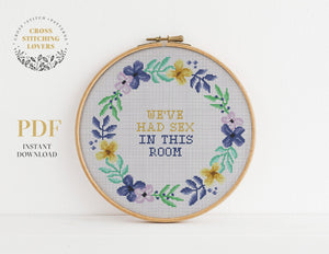 Beginner Cross Stitch Kit, Had Sex in This Room, Funny Cross