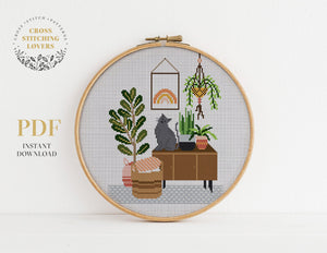 Houseplants - Cross stitch pattern
