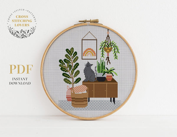 Houseplants - Cross stitch pattern